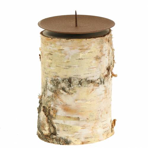 Floristik24 Candelabro abedul Ø8cm H14cm