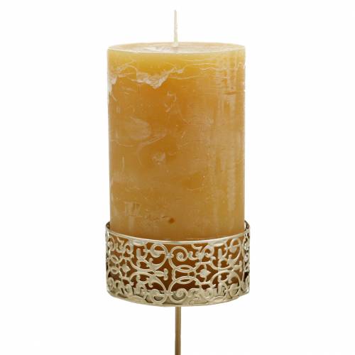 Floristik24 Portavelas florales para enchufar dorado Ø8,8cm H13,7cm 4 piezas aspecto antiguo