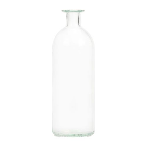 Portavelas botellas decorativas mini jarrones vidrio transparente H19,5cm 6 piezas