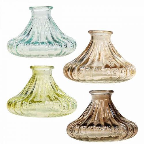 Floristik24 Candelabro de vidrio Candelabro de vidrio Ø10.5cm H7cm 4pcs