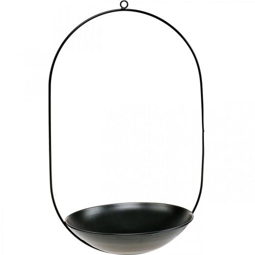 Floristik24 Cuenco decorativo para colgar aro de metal negro Decoración Scandi 28 × 54cm