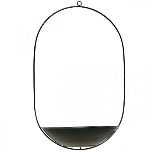Artículo Cuenco decorativo para colgar aro de metal negro Decoración Scandi 28 × 54cm
