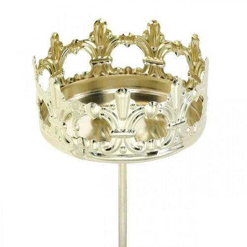 Floristik24 Corona portavelas, decoración de velas navideñas, portavelas para corona de Adviento dorado Ø5,5cm 4 piezas