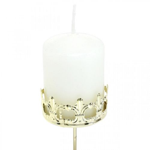 Floristik24 Corona portavelas, decoración de velas navideñas, portavelas para corona de Adviento dorado Ø5,5cm 4 piezas