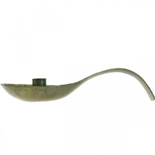 Floristik24 Candelero cuchara metal aspecto antiguo patinado 25x11x5cm