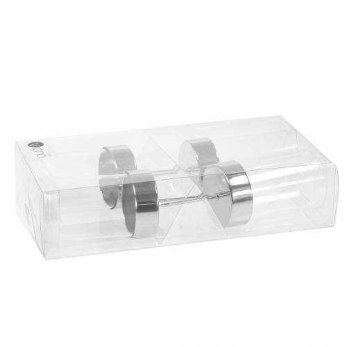 Artículo Portavelas para enchufar metal/vidrio Ø5cm H14cm 4 piezas