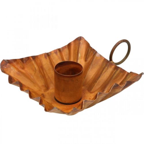 Floristik24 Portavelas vintage para velas cónicas metal oxidado 9cm 6pcs