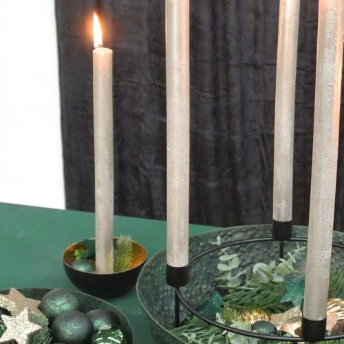 Floristik24 Portavelas Navidad metal negro, dorado decoración de mesa Ø13cm 3ud