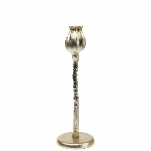 Candelabro flor de amapola champán A34cm