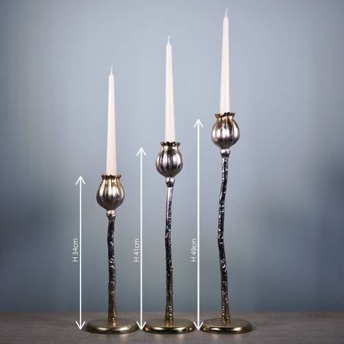 Floristik24 Candelabro flor de amapola champán A34cm