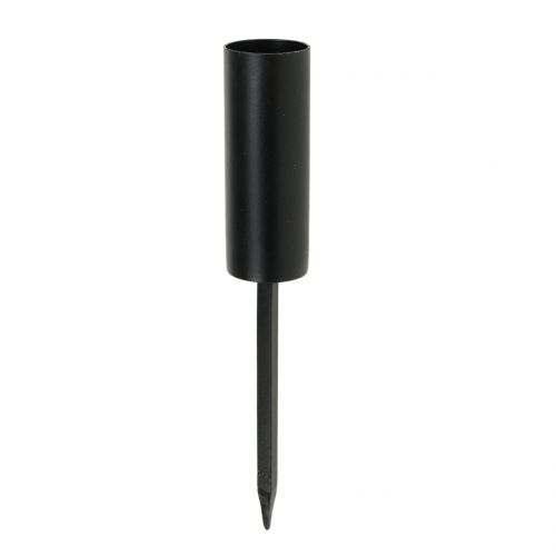 Floristik24 Portavelas negro para velas de palo 15cm 4ud