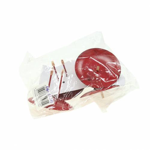 Artículo Portavelas enchufable rojo Ø9cm 4 piezas