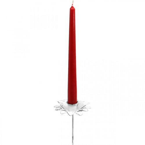 Floristik24 Candelero flor metal candelabro de palo Blanco Shabby Ø9cm