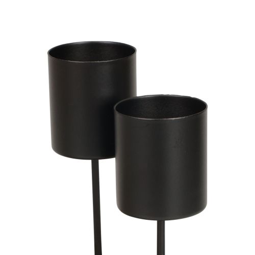 Floristik24 Portavelas enchufable, portavelas, negro, Ø3,5cm, 4 piezas