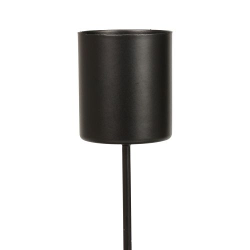 Floristik24 Portavelas enchufable, portavelas, negro, Ø3,5cm, 4 piezas