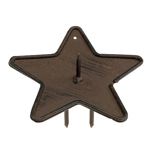 Portavelas estrella para pegar 9cm marrón