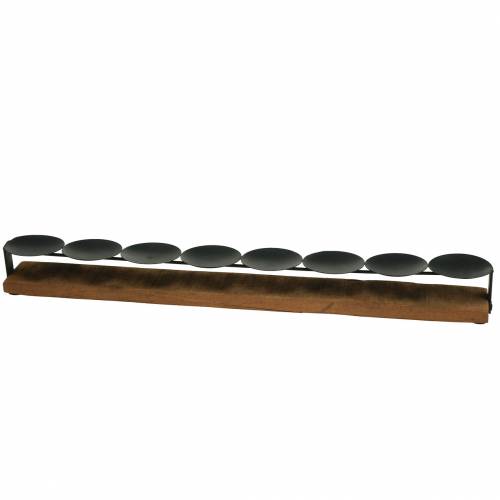 Floristik24 Portavelas madera teca natural 60cm