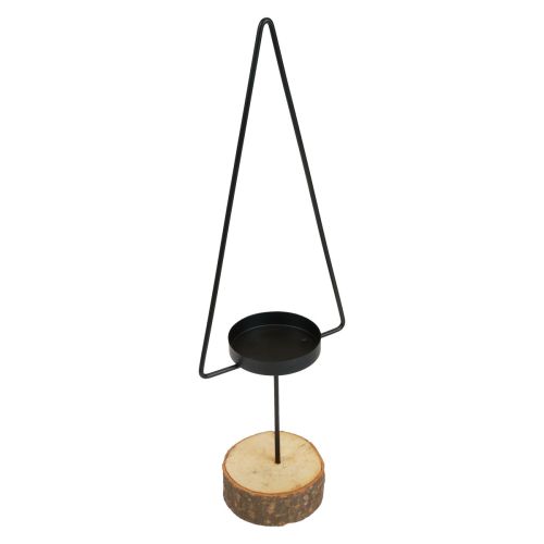 Floristik24 Portavelas Navidad, portavelas de metal negro 37cm
