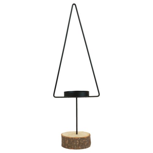 Floristik24 Portavelas Navidad, portavelas de metal negro 37cm