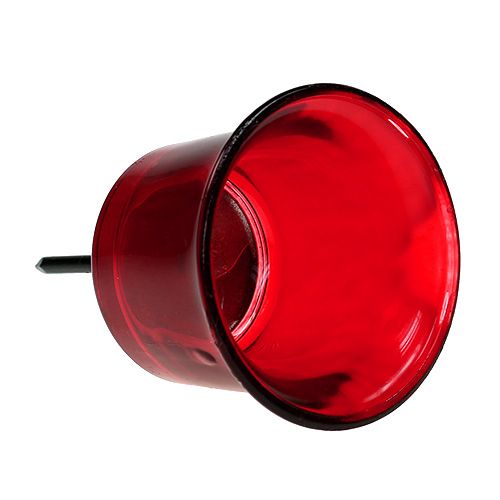 Floristik24 Portavelas para vela de té rojo Ø6cm L10cm