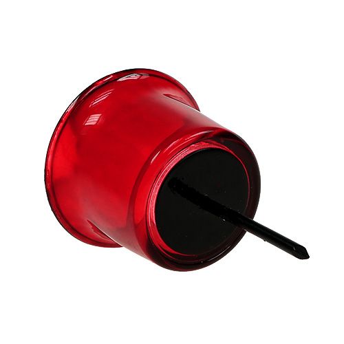 Floristik24 Portavelas para vela de té rojo Ø6cm L10cm