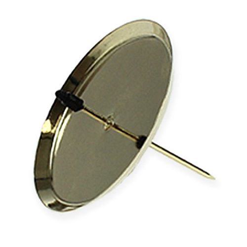 Set de 4 soportes de velas de metal dorado con pinchos | Floristik24.es