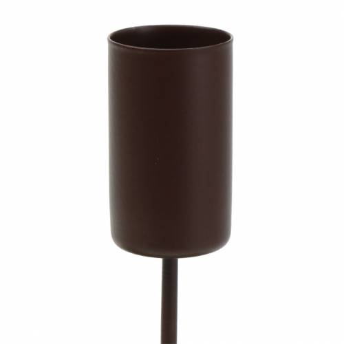 Candelero para velas de palo marrón Ø2.3cm H14cm 4pcs