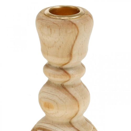 Artículo Candelero de madera torneado casa de campo H11cm 3pcs