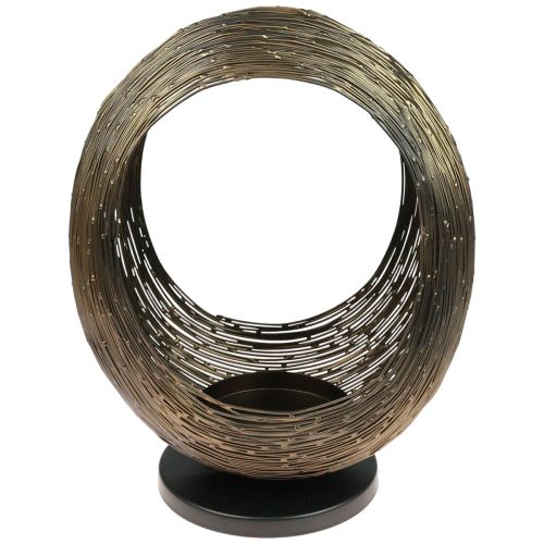 Candelero escultura decorativa de metal portavelas Al. 45 cm