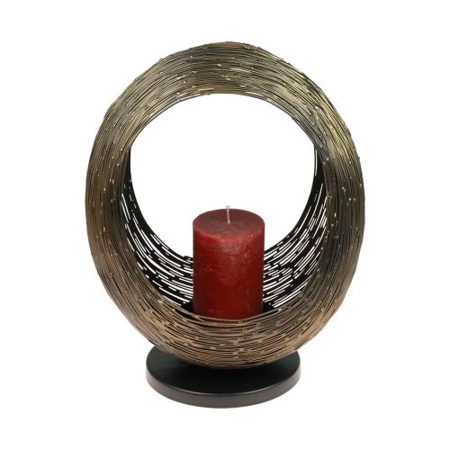 Floristik24 Candelero escultura decorativa de metal portavelas Al. 33,5 cm