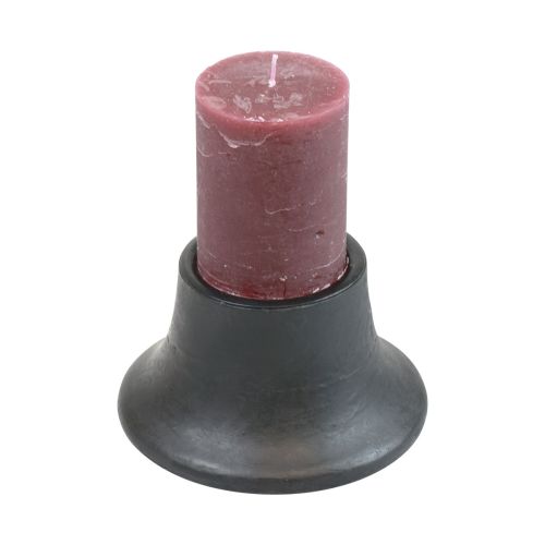 Artículo Candelabro portavelas negro cerámica Ø12,5cm H7cm