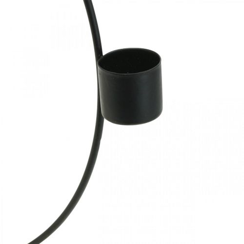 Floristik24 Anillo decorativo con candelabro de metal negro de pie Ø23cm