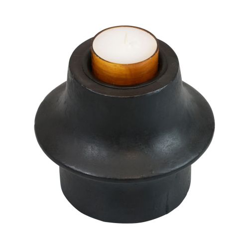 Artículo Portavelas portavelas negro cerámica Ø12cm H9cm
