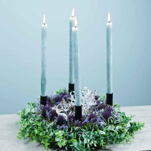 Artículo Portavelas negro para velas de palo 15cm 4ud