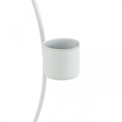 Floristik24 Anillo decorativo con soporte candelabro blanco decoración de mesa de metal Ø23cm