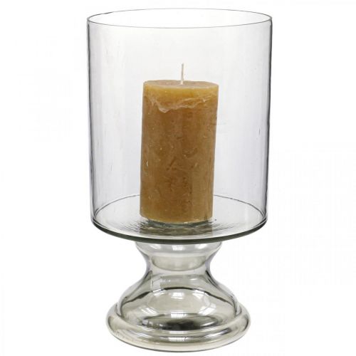 Artículo Luz de viento vela de cristal tintada, transparente Ø20cm H36.5cm