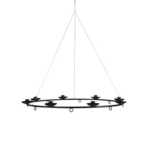 Floristik24 Candelero candelabro colgante negro portavelas Ø39cm