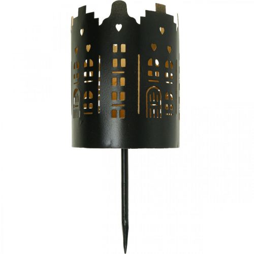 Floristik24 Portavelas City Black Portavelas para pegar Ø8cm