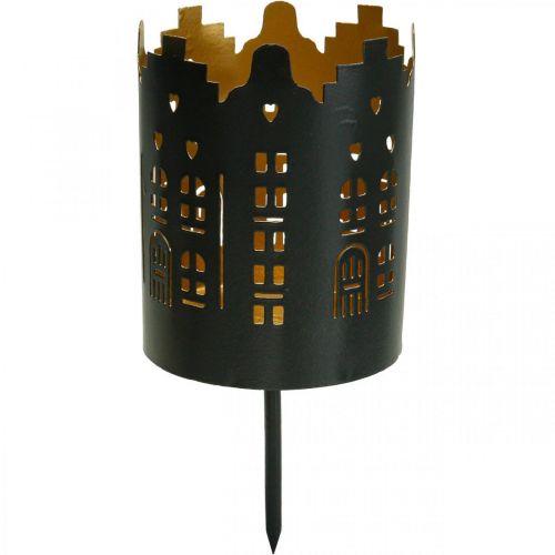 Floristik24 Portavelas City Black Portavelas para pegar Ø8cm