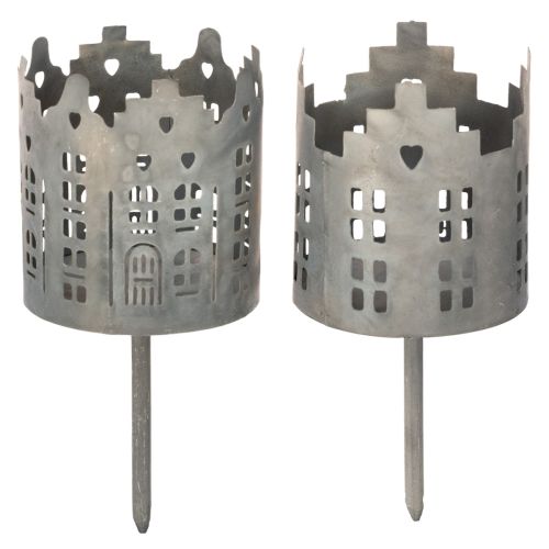 Portavelas y candelabro con estaca, diseño de casa, 6 cm, 2 piezas comprar | Floristik24.es