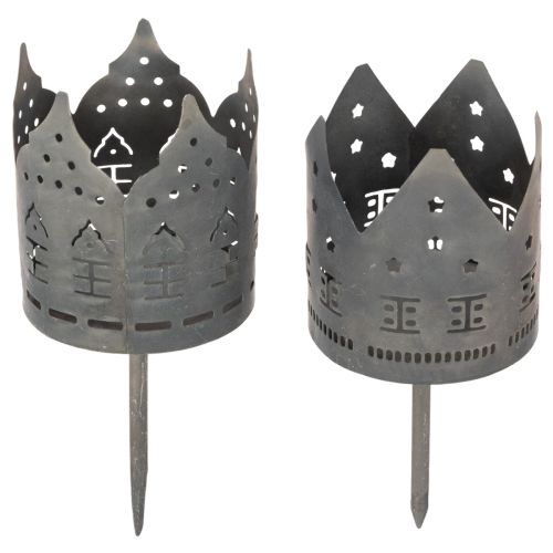 Portavelas con punta, portavelas en forma de casa para velas cilíndricas, 6 cm, 2 unidades comprar | Floristik24.es