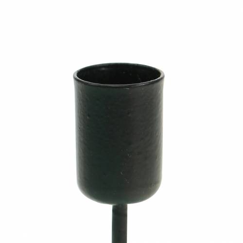 Floristik24 Portavelas pequeño negro H7cm Ø12,5mm 8 piezas