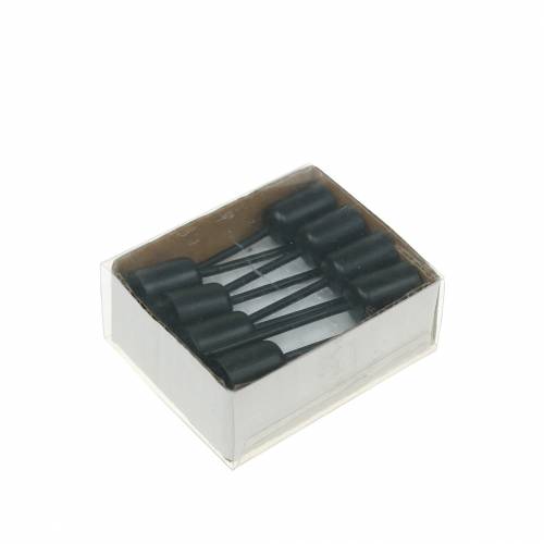 Floristik24 Portavelas pequeño negro H7cm Ø12,5mm 8 piezas