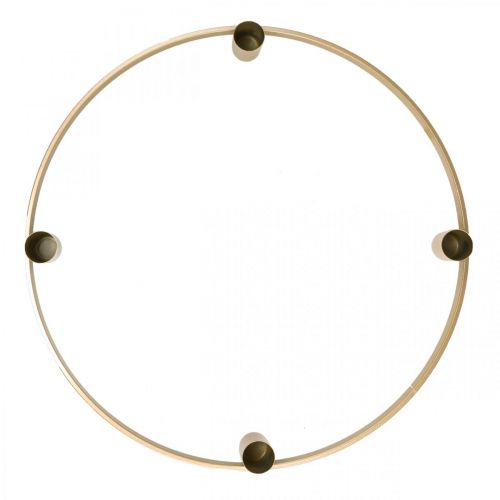 Artículo Candelabro portavelas metal oro mate Ø35cm