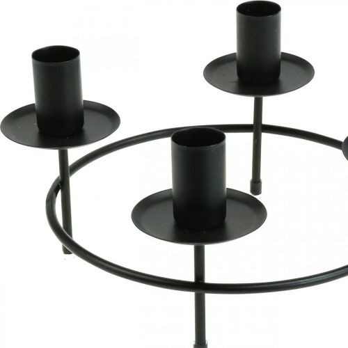Artículo Vela anillo velas de barra portavelas negro Ø23cm H11cm 2pcs