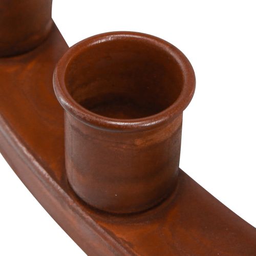Floristik24 Anillo de vela para 24 velas de palo candelabro de metal marrón 43cm