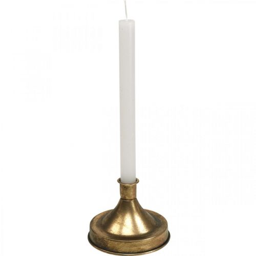 Floristik24 Candelabro Candelero de metal dorado Aspecto antiguo Al. 8,5 cm