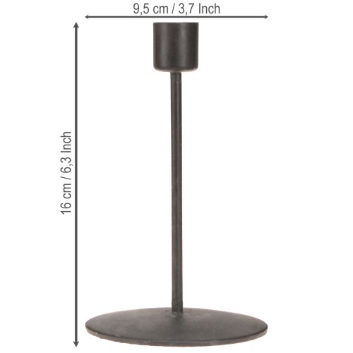 Artículo Candelabro de metal marrón antiguo H16cm 2 piezas