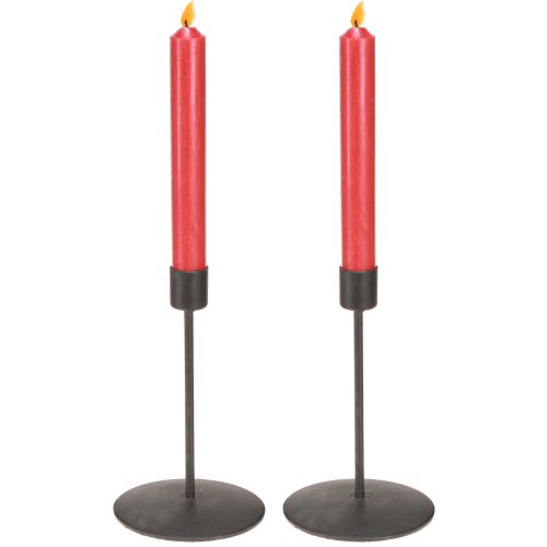 Artículo Candelabro de metal marrón antiguo H16cm 2 piezas
