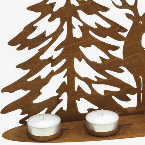 Floristik24 Candelero decoración ventana ciervo en el bosque decoración óxido 50×40cm